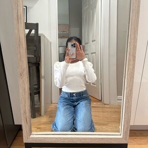 GAP Classic White Long Sleeve Bodysuit